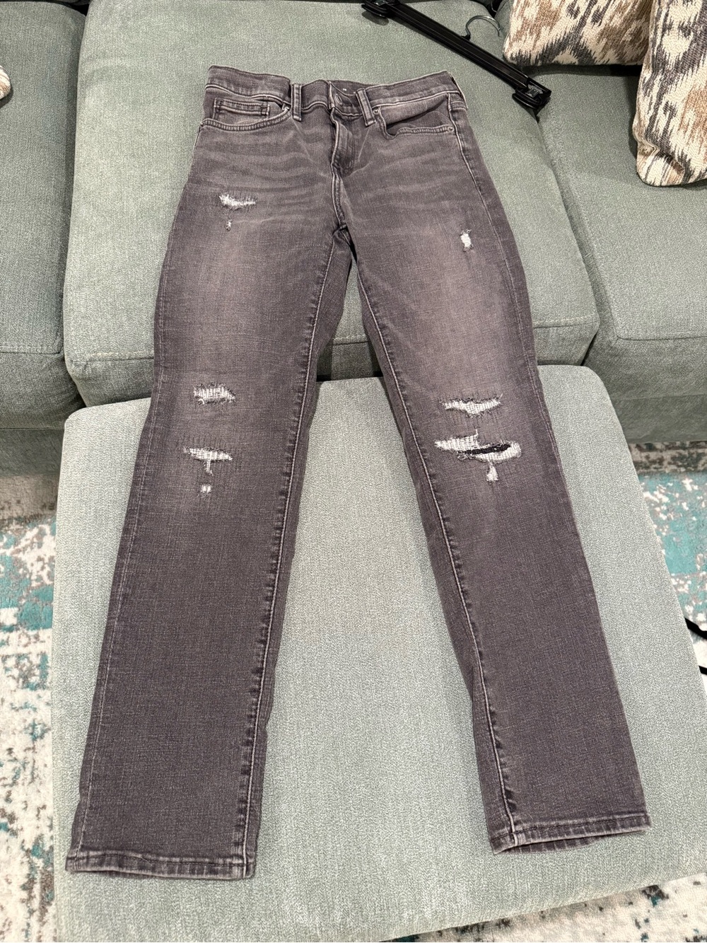 Old Navy Kids Dark Gray Distressed Slim Jeans